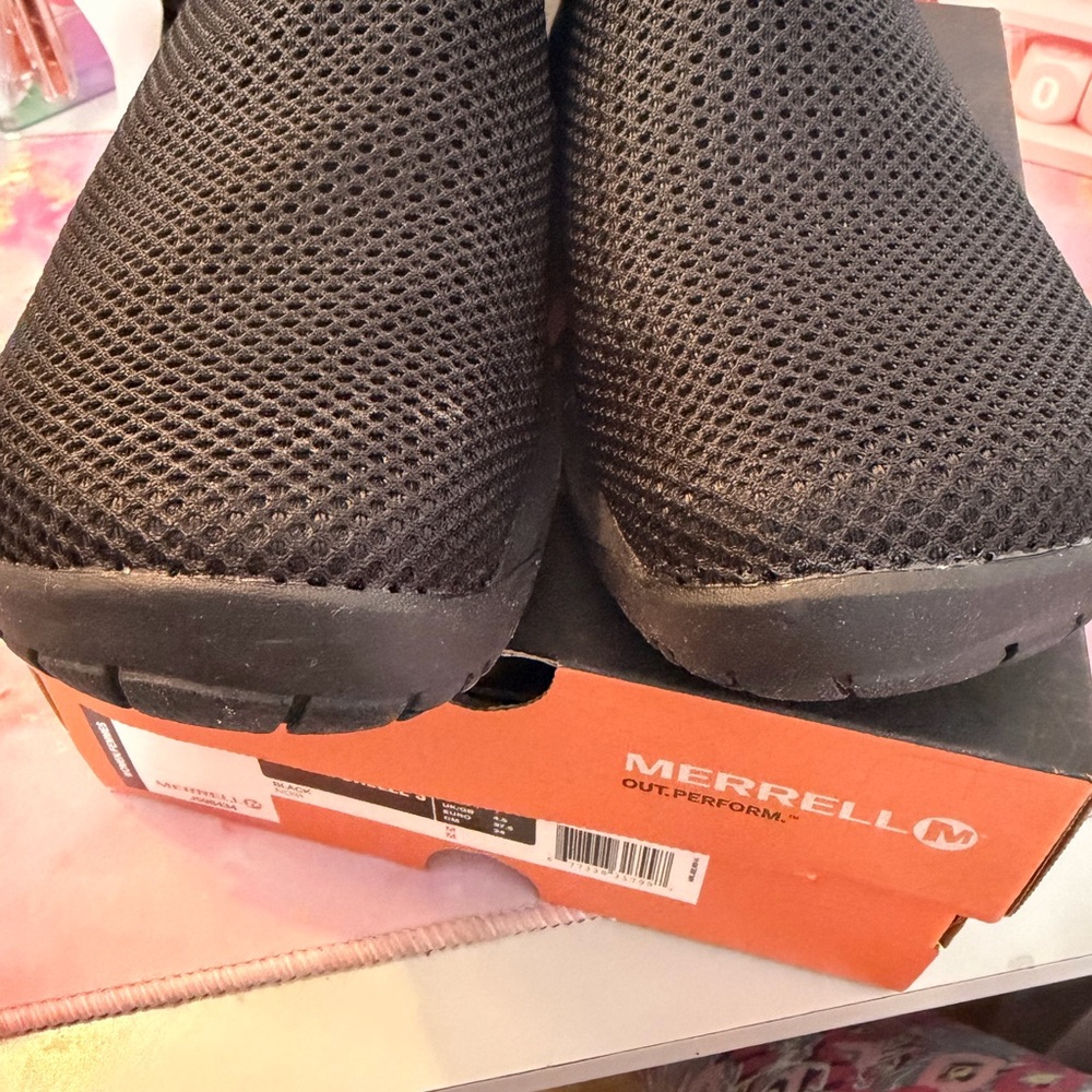 Merrell Black Mesh Slip-On Loafers - Picture 2 of 7
